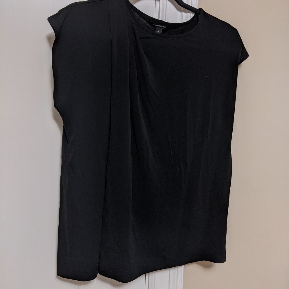 SOLD Banana Republic Black Pleated Blouse
